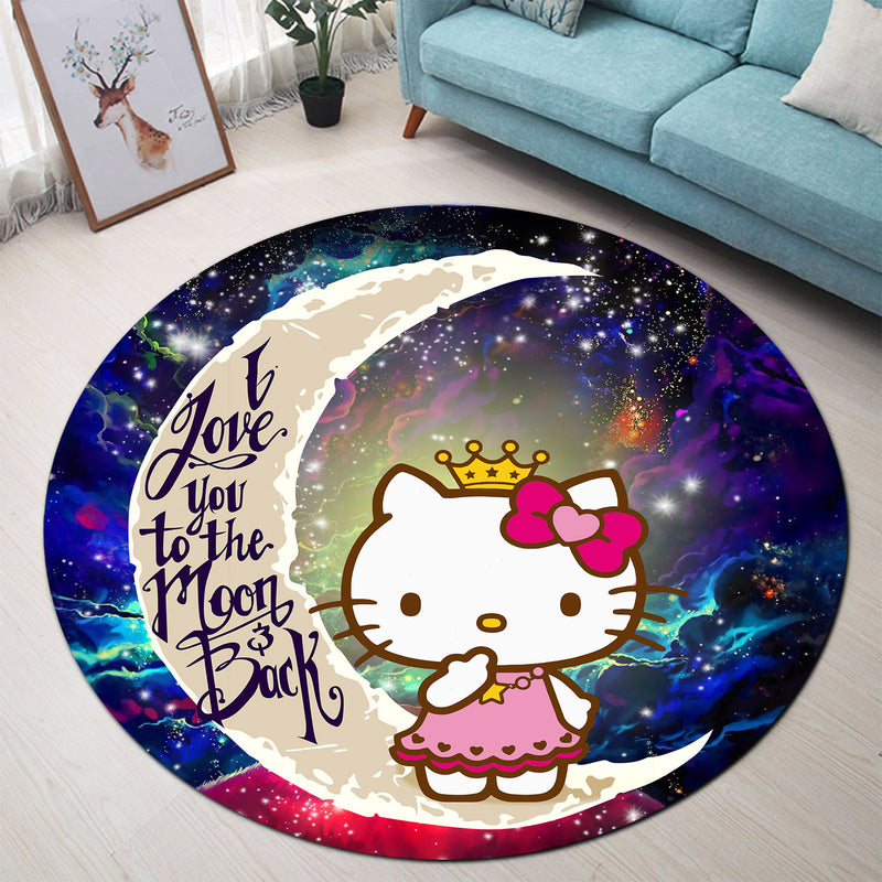 Hello Kitty Love You To The Moon Galaxy Round Carpet Rug Bedroom Livingroom Home Decor Nearkii