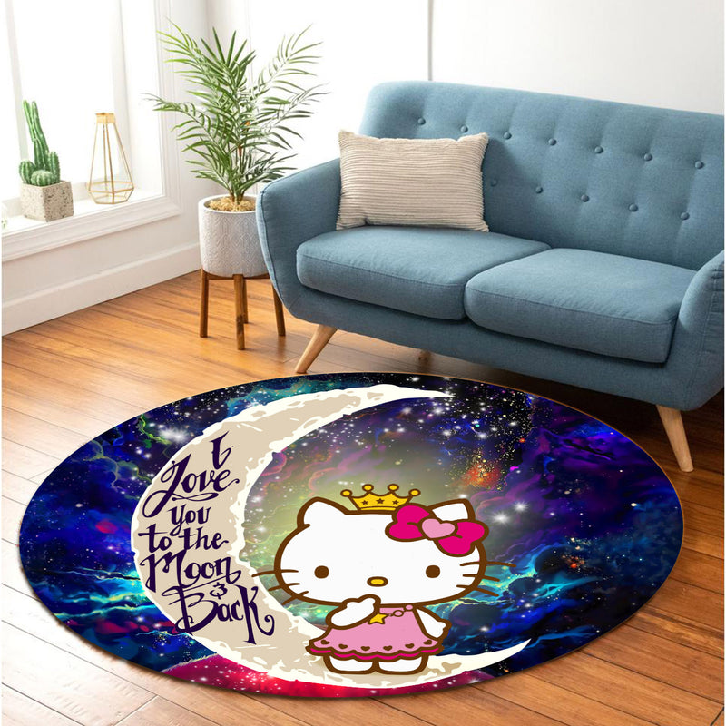 Hello Kitty Love You To The Moon Galaxy Round Carpet Rug Bedroom Livingroom Home Decor Nearkii