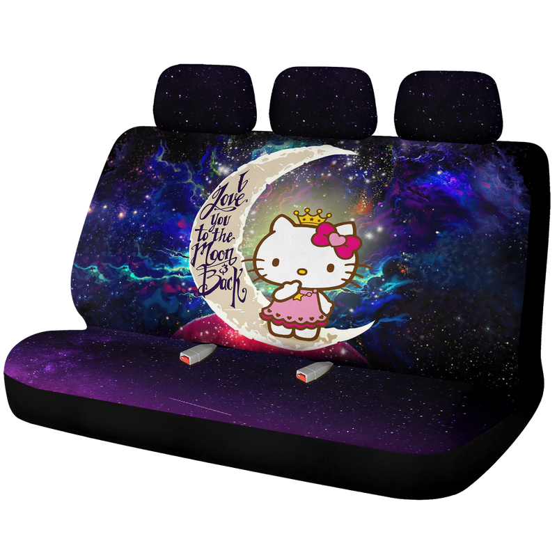 Hello Kitty Love You To The Moon Galaxy Premium Custom Car Back Seat Covers Decor Protectors Nearkii