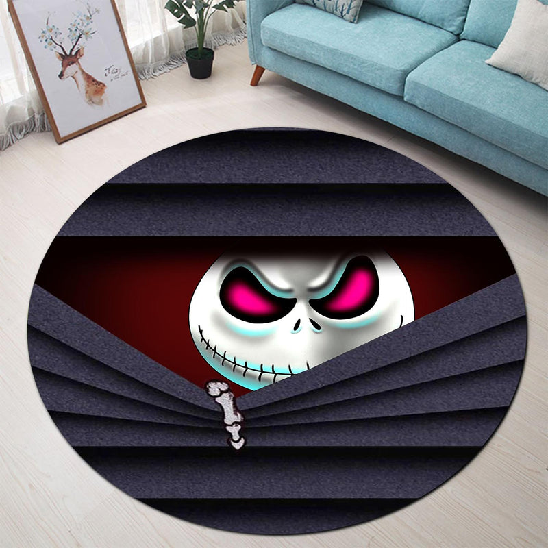 Hidden Jack Skellington Nightmare Before Christmas Round Carpet Rug Bedroom Livingroom Home Decor Nearkii