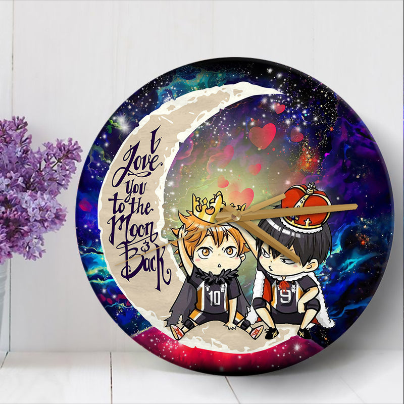 Hinata And Tobio Haikyuu Love You To The Moon Galaxy Wood Wall Clock Nearkii