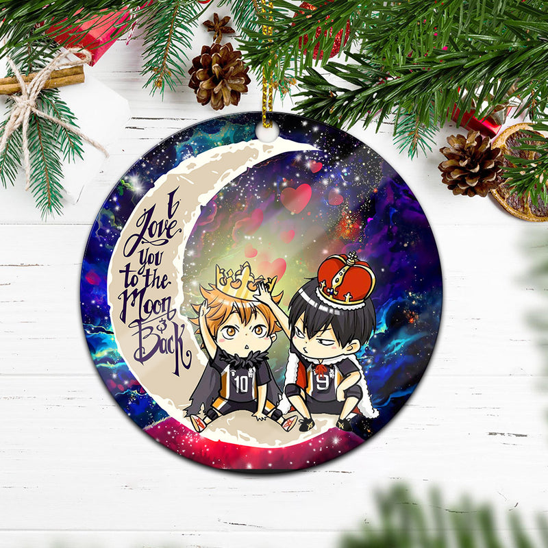 Hinata And Tobio Haikyuu Love You To The Moon Galaxy Mica Circle Ornament Perfect Gift For Holiday Nearkii