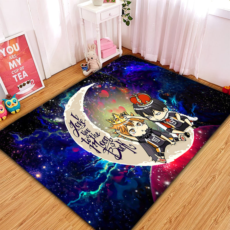 Hinata And Tobio Haikyuu Love You To The Moon Galaxy Carpet Rug Home Room Decor Nearkii