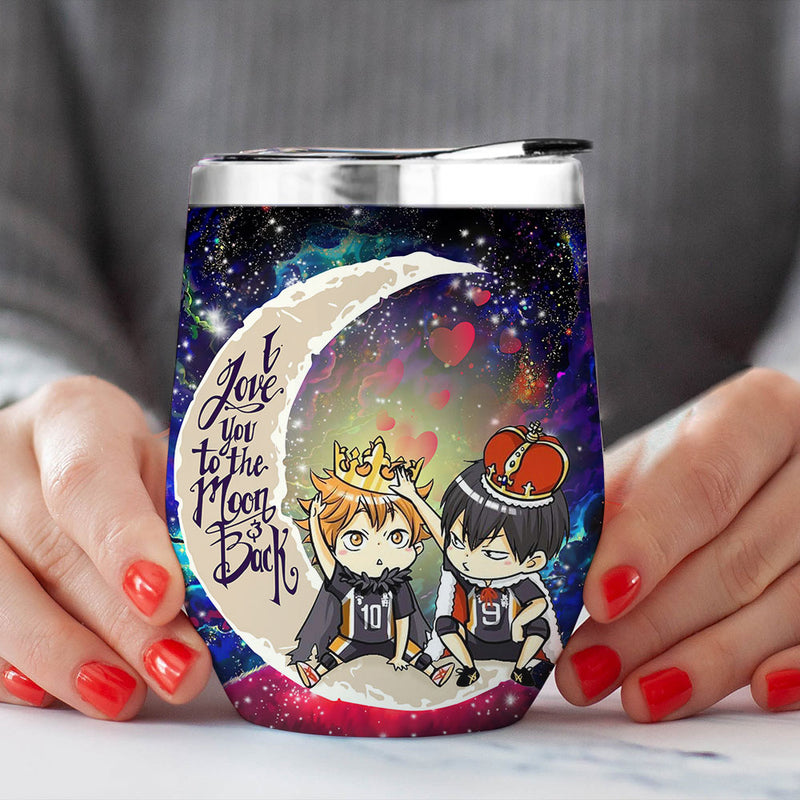 Hinata And Tobio Haikyuu Love You To Moon And Back Premium Wine Tumbler Nearkii