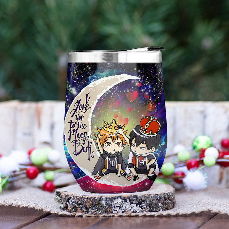 Hinata And Tobio Haikyuu Love You To Moon And Back Premium Wine Tumbler Nearkii