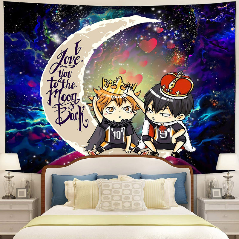 Hinata And Tobio Haikyuu Moon And Back Galaxy Tapestry Room Decor Nearkii