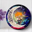 Hinata Haikyuu Love You To The Moon Galaxy Wood Wall Clock Nearkii