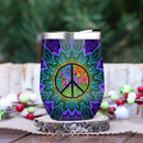 Hippie Rainbow Colorful Sunflower Wine Tumbler Nearkii