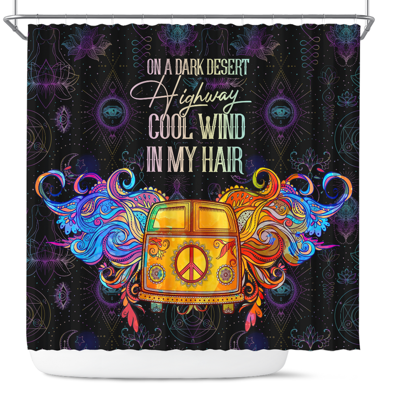 Hippie Van Christmas Shower Curtain Nearkii