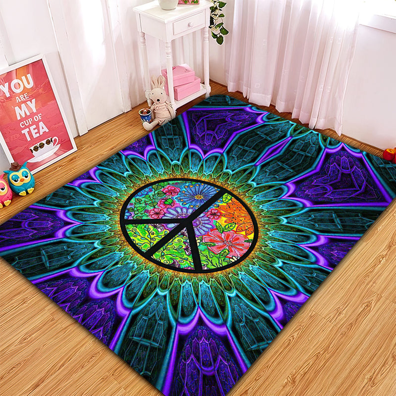Hippie Rainbow Colorful Sunflower Rug Carpet Rug Home Room Decor Nearkii