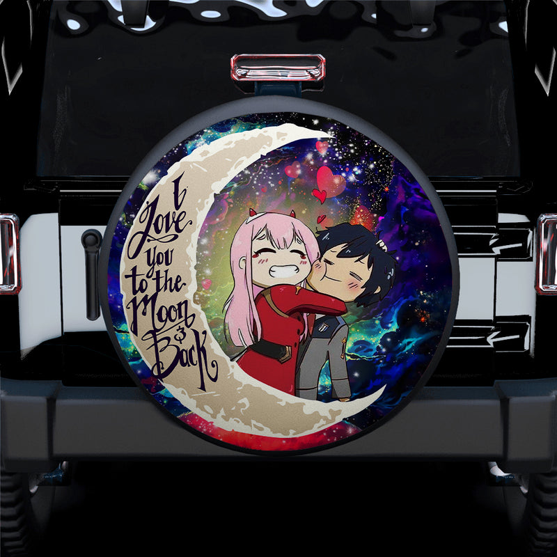 Hiro Zero Two Darling In The Franxx Anime Couple Love You To The Moon Galaxy Car Spare Tire Covers Gift For Campers Nearkii