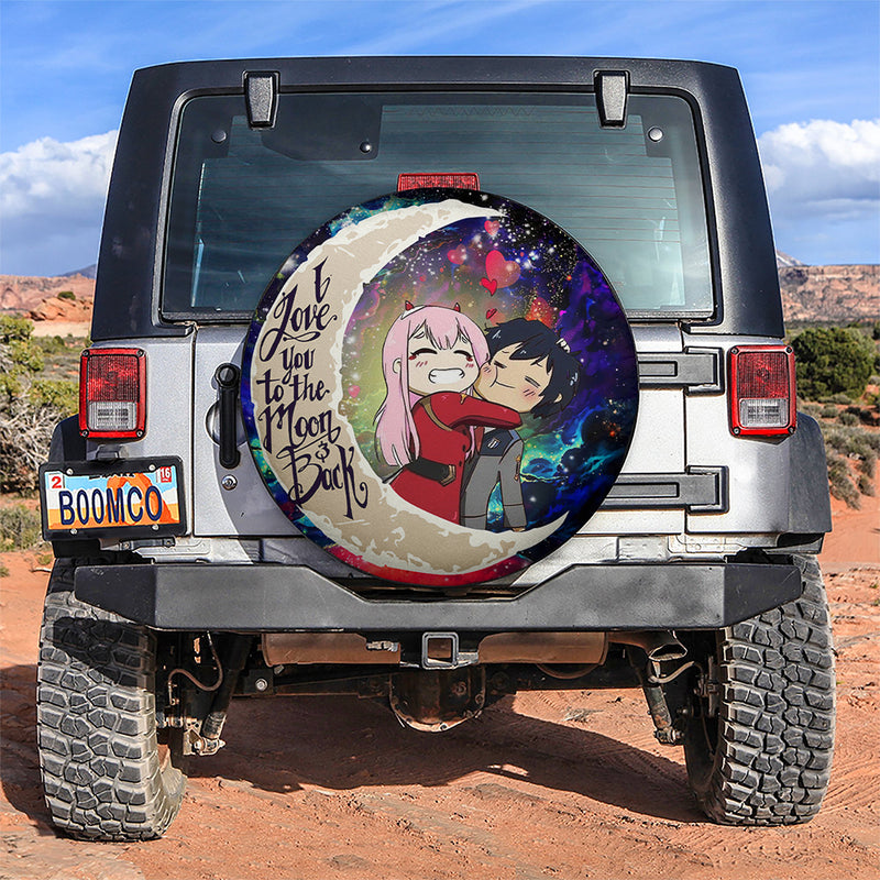 Hiro Zero Two Darling In The Franxx Anime Couple Love You To The Moon Galaxy Car Spare Tire Covers Gift For Campers Nearkii