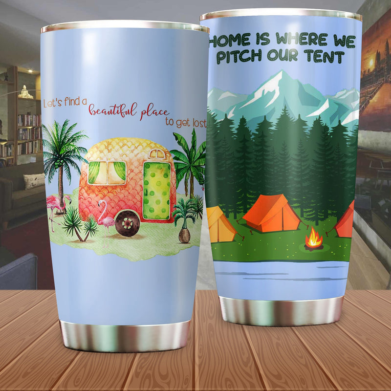 Home Is Where We Pitch Our Tent Camping Camfire Tumbler 2023 Nearkii