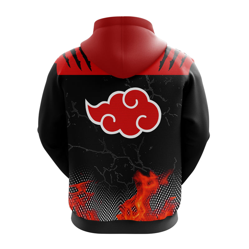 Akatsuki Naruto Fire And Thunder Outfit Cosplay Anime Hoodie Amazing Gift Idea Nearkii