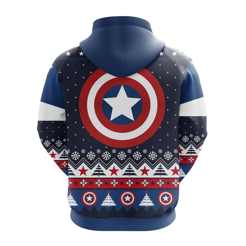 Captain America Christmas Cute Noel Mc Ugly Hoodie Amazing Gift Idea Thanksgiving Gift Nearkii