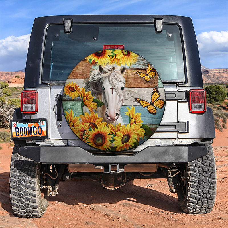 Horse Faith Circle Car Spare Tire Covers Gift For Campers Nearkii