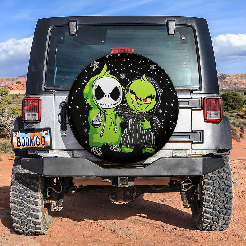 How The Grinch Jack Skellington Friends Christmas Car Spare Tire Covers Gift For Campers Nearkii