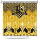 Harry Potter Hogwarts Hufflepuff Yellow Christmas Shower Curtain Nearkii