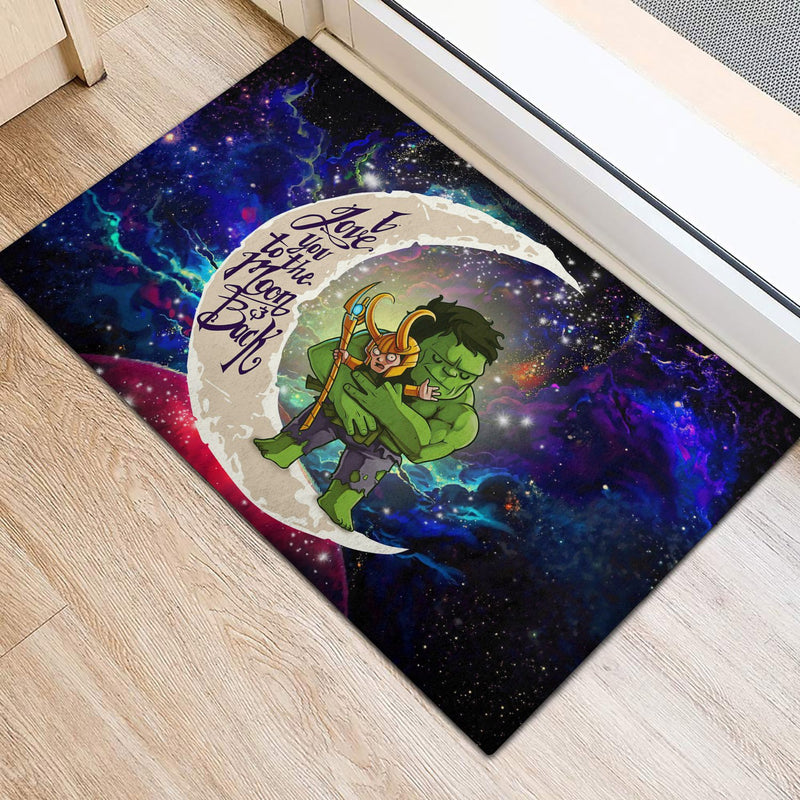 Hulk And Loki Love You To The Moon Galaxy Back Doormat Home Decor Nearkii