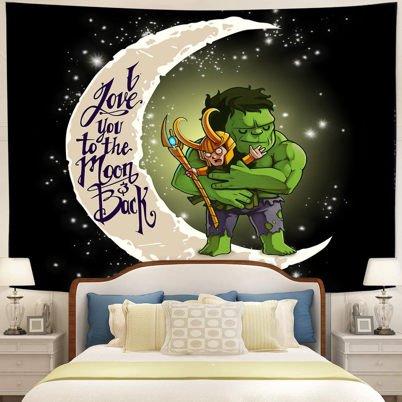 Hulk And Loki Love You To The Moon Tapestry Room Decor Nearkii