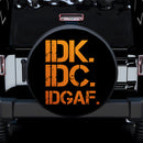 Funny IDK IDC Orange Jeep Car Spare Tire Covers Gift For Campers Nearkii