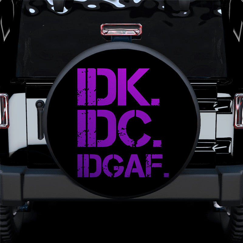 Funny IDK IDC Purple Jeep Car Spare Tire Covers Gift For Campers Nearkii