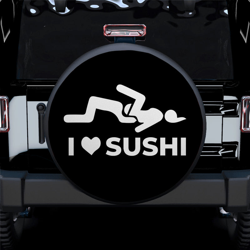 I Love Sushi Funny Icon Car Spare Tire Covers Gift For Campers Nearkii