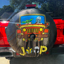 Baby Yoda And Mandalorian Riding Jeep Funny Car Spare Tire Covers Gift For Campers Nearkii