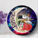 Inuyasha Love You To The Moon Galaxy Wood Wall Clock Nearkii