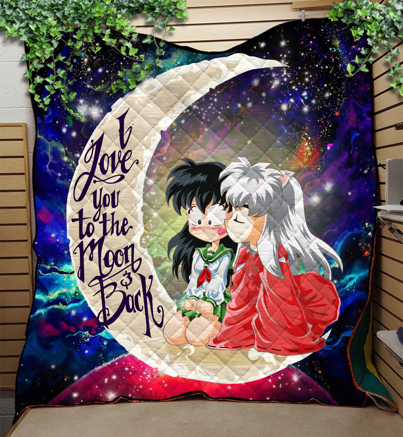 Inuyasha Love You To The Moon Galaxy Quilt Blanket Nearkii