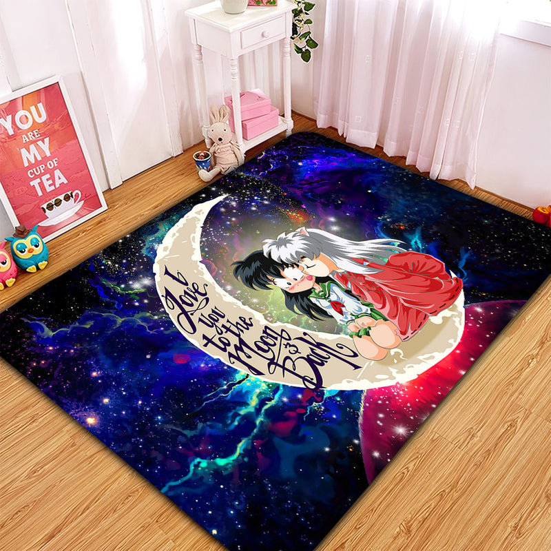 Inuyasha Love You To The Moon Galaxy Carpet Rug Home Room Decor Nearkii