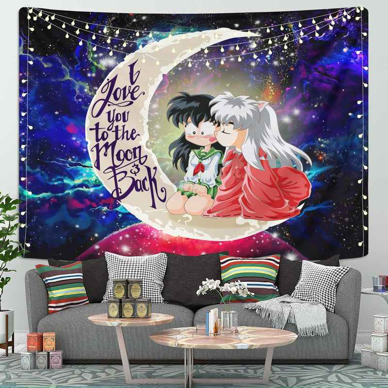 Inuyasha Love You To The Moon Galaxy Tapestry Room Decor Nearkii