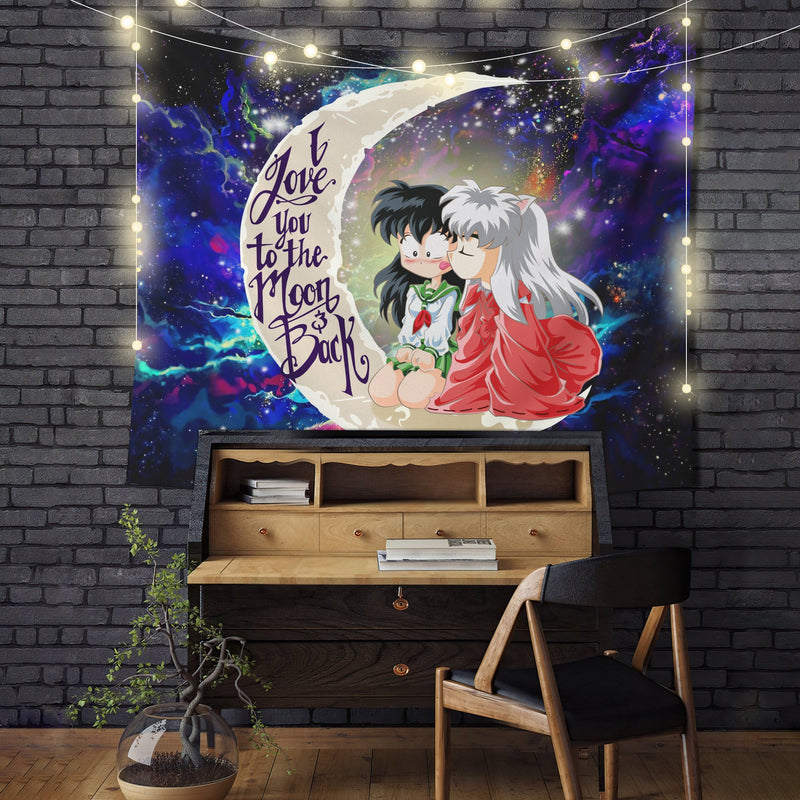 Inuyasha Love You To The Moon Galaxy Tapestry Room Decor Nearkii