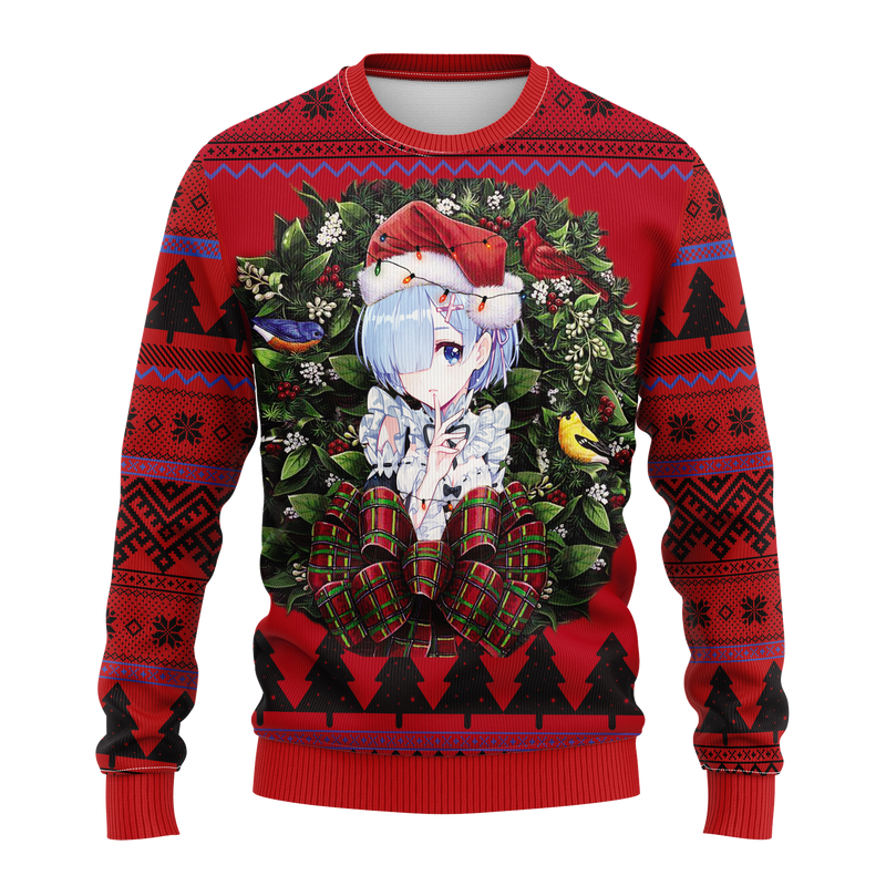 Isekai Rezero Åäì¦Ì¥ Starting Life In Another World Anime Noel Mc Ugly Christmas Sweater Thanksgiving Gift Nearkii