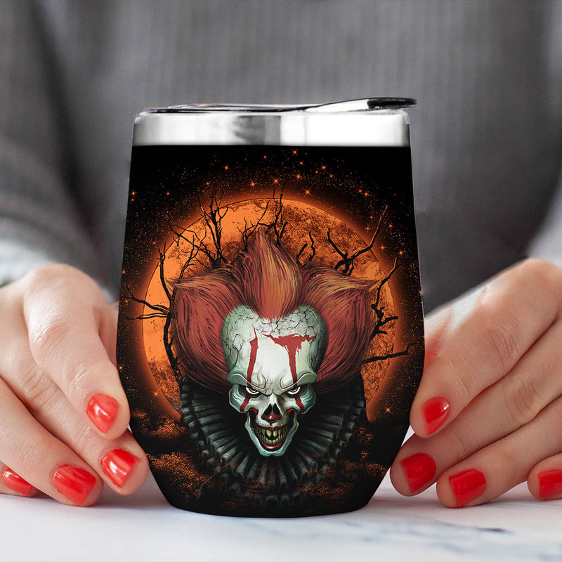 It Horror Movie Moonlight Love You To Moon And Back Premium Wine Tumbler Nearkii