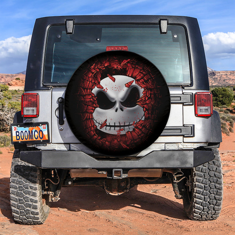 Jack Skellington Break Wall Jeep Car Spare Tire Covers Gift For Campers Nearkii