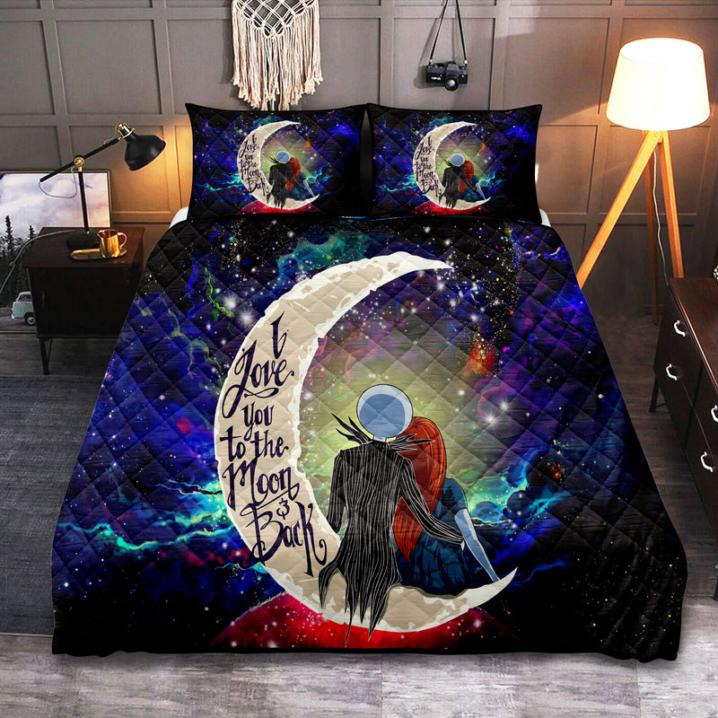 Jack And Sally Nightmare Before Christmas Love You To The Moon Galaxy Quilt Bed Sets Nearkii