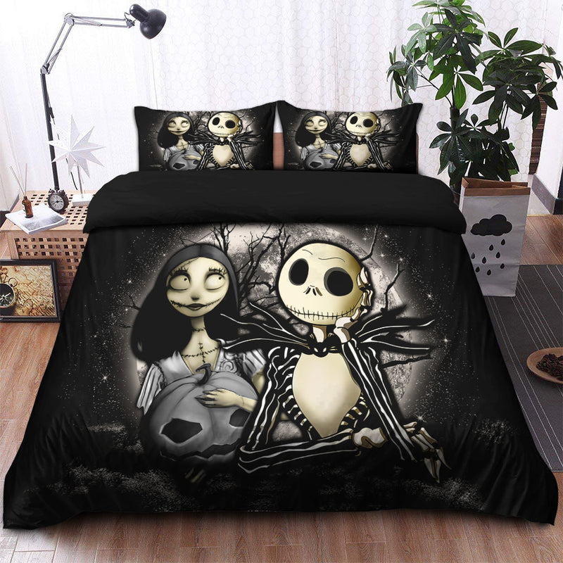 Jack And Sally Nightmare Before Christmas Moonlight Bedding Set Duvet Cover And 2 Pillowcases Nearkii