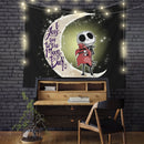 Jack Skellington Love You To The Moon Tapestry Room Decor Nearkii