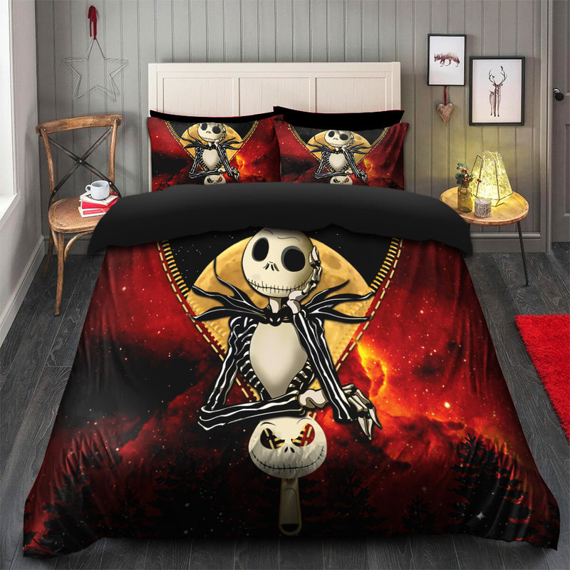 Jack Nightmare Before Christmas Moon Zipper Bedding Set Duvet Cover And 2 Pillowcases Nearkii