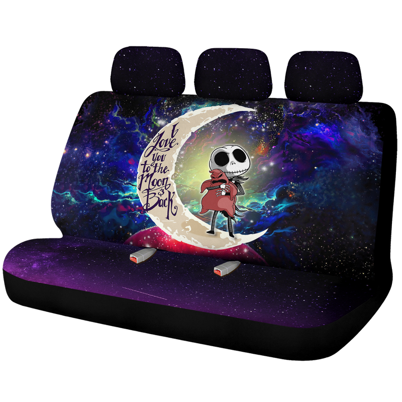 Jack Skellington Nightmare Before Christmas Love You To The Moon Galaxy Premium Custom Car Back Seat Covers Decor Protectors Nearkii