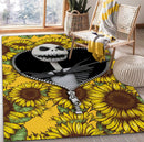 Jack Skellington Nightmare Before Christmas Sunflower Zipper Rug Carpet Rug Home Room Decor Nearkii
