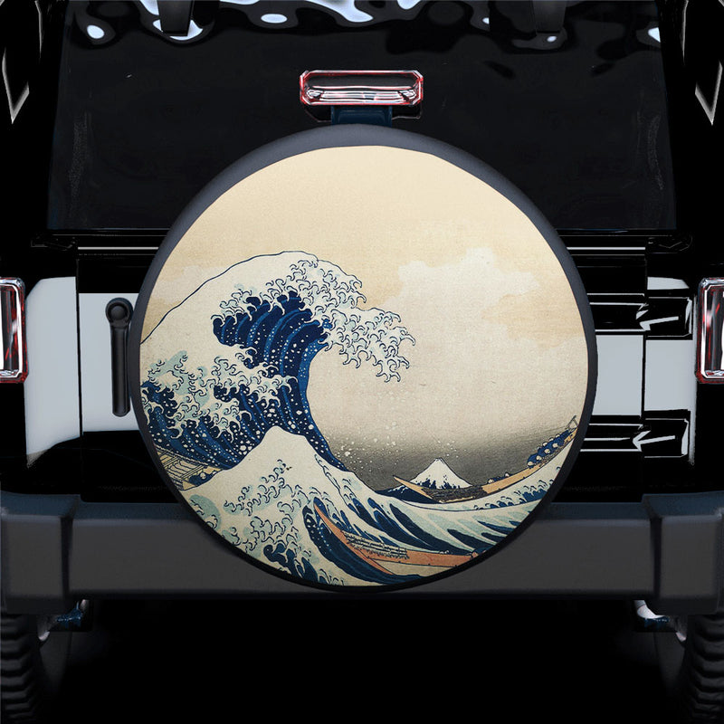 Japenese Tsunami Car Spare Tire Cover Gift For Campers Nearkii