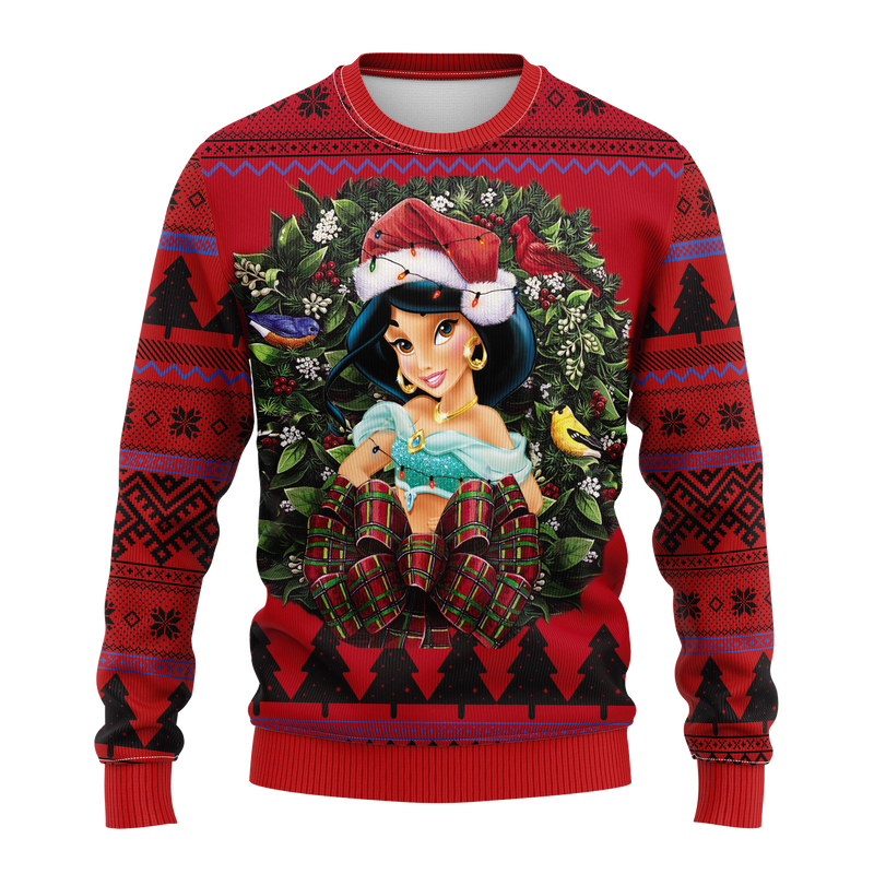 Jasmin Aladdin Princess Noel Mc Ugly Christmas Sweater Thanksgiving Gift Nearkii