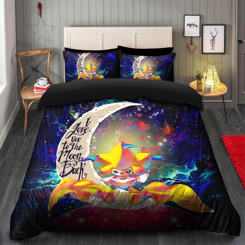 Jirachi Pokemon Love You To The Moon Galaxy Bedding Set Duvet Cover And 2 Pillowcases Nearkii