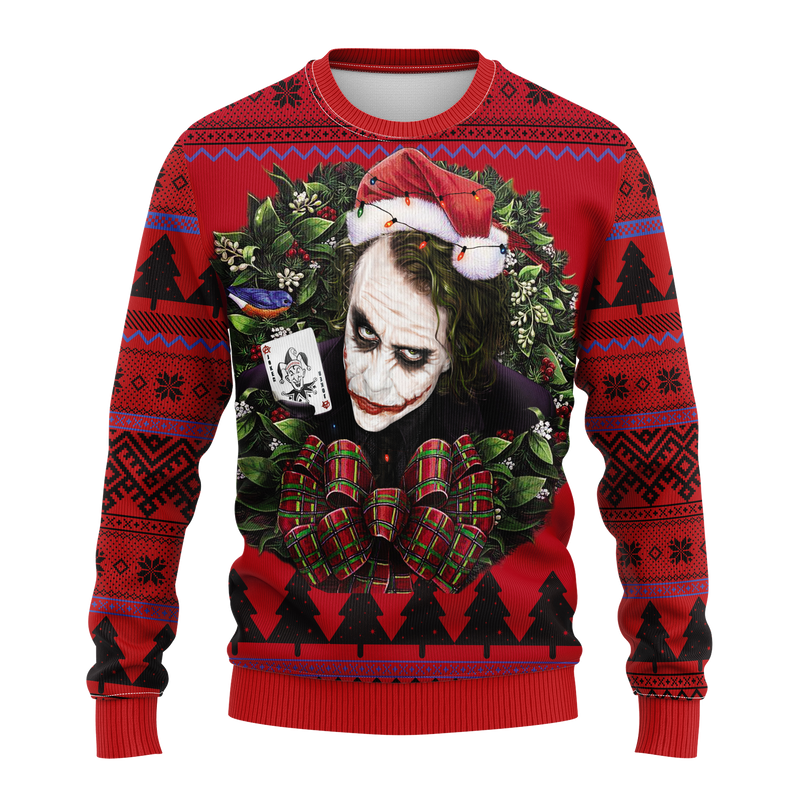 Joker With Card Noel Mc Ugly Christmas Sweater Thanksgiving Gift Nearkii