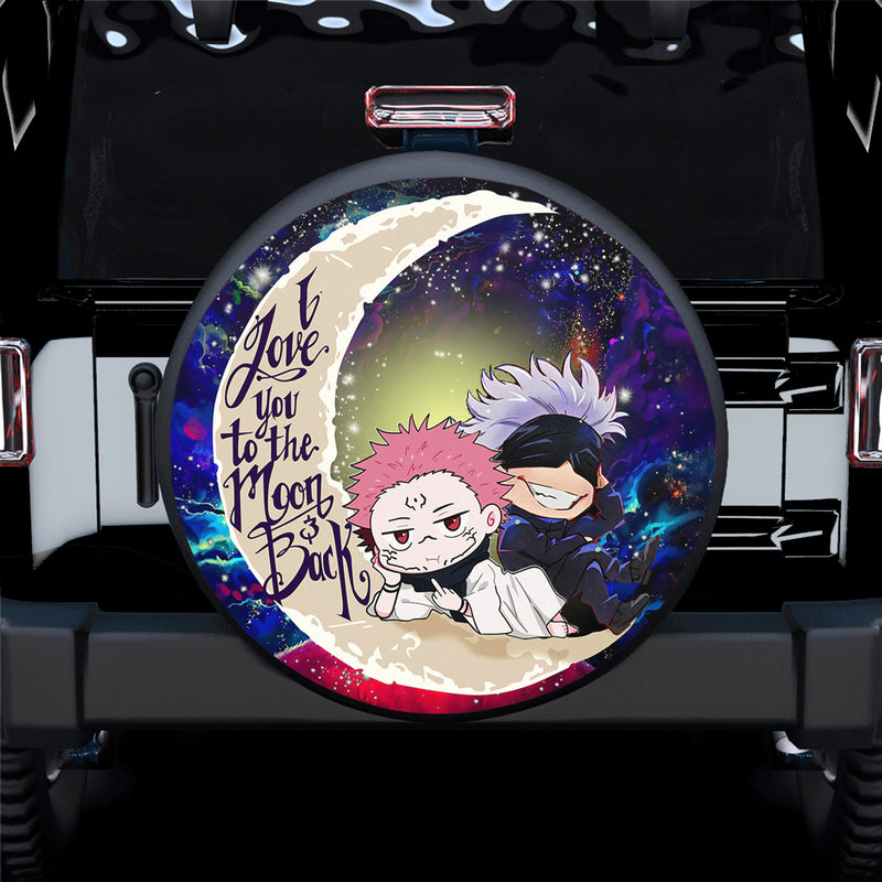 Jujutsu Kaisen Gojo Sukuna Chibi Anime Love You To The Moon Galaxy Spare Tire Covers Gift For Campers Nearkii