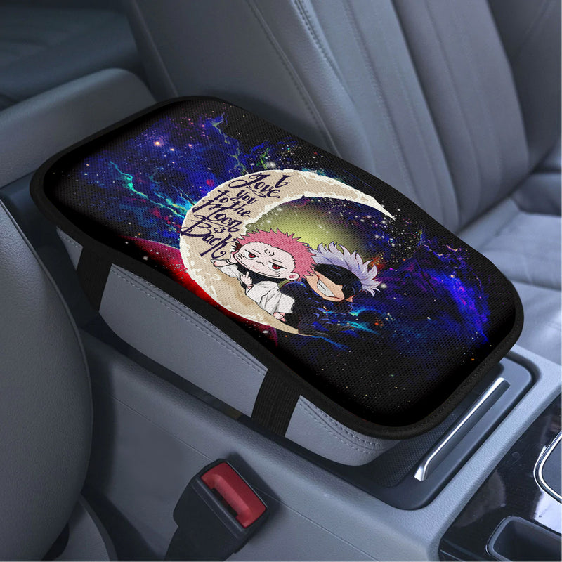 Jujutsu Kaisen Gojo Sakuna Chibi Anime Love To Moon Back Galaxy Premium Custom Armrest Center Console Cover Car Accessories Nearkii