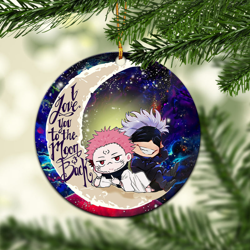 Jujutsu Kaisen Gojo Sakuna Chibi Anime Love You To The Moon Galaxy Mica Circle Ornament Perfect Gift For Holiday Nearkii