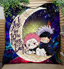Jujutsu Kaisen Gojo Sakuna Chibi Anime Love You To The Moon Galaxy Quilt Blanket Nearkii